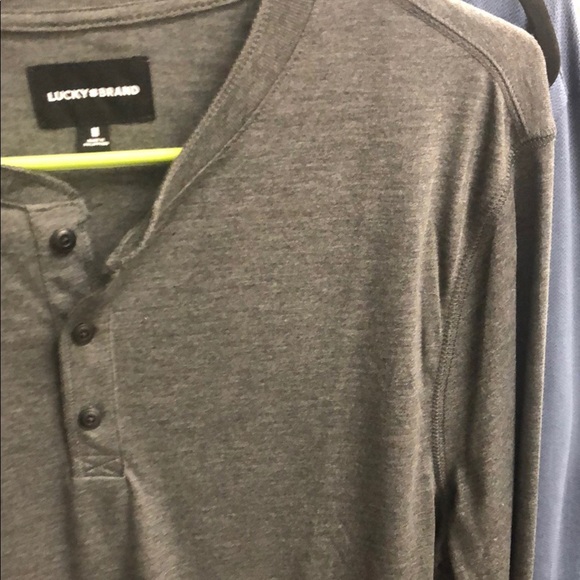 Lucky Brand Gray Long Sleeve Henley Tee - Picture 3 of 6